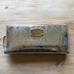 Beautiful Gold Embossed Michael Kors Wallet USED